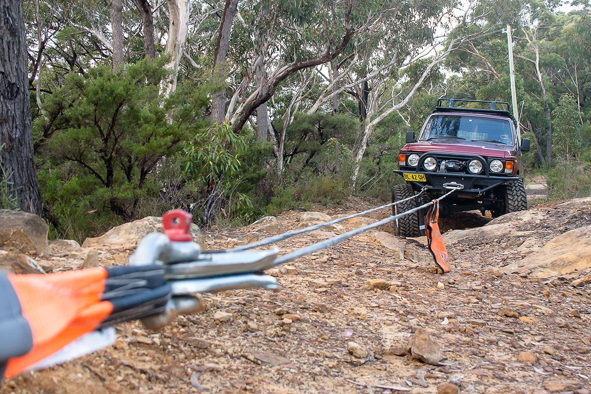 Dragging-the-car-out-of-the-pit-with-a-winch