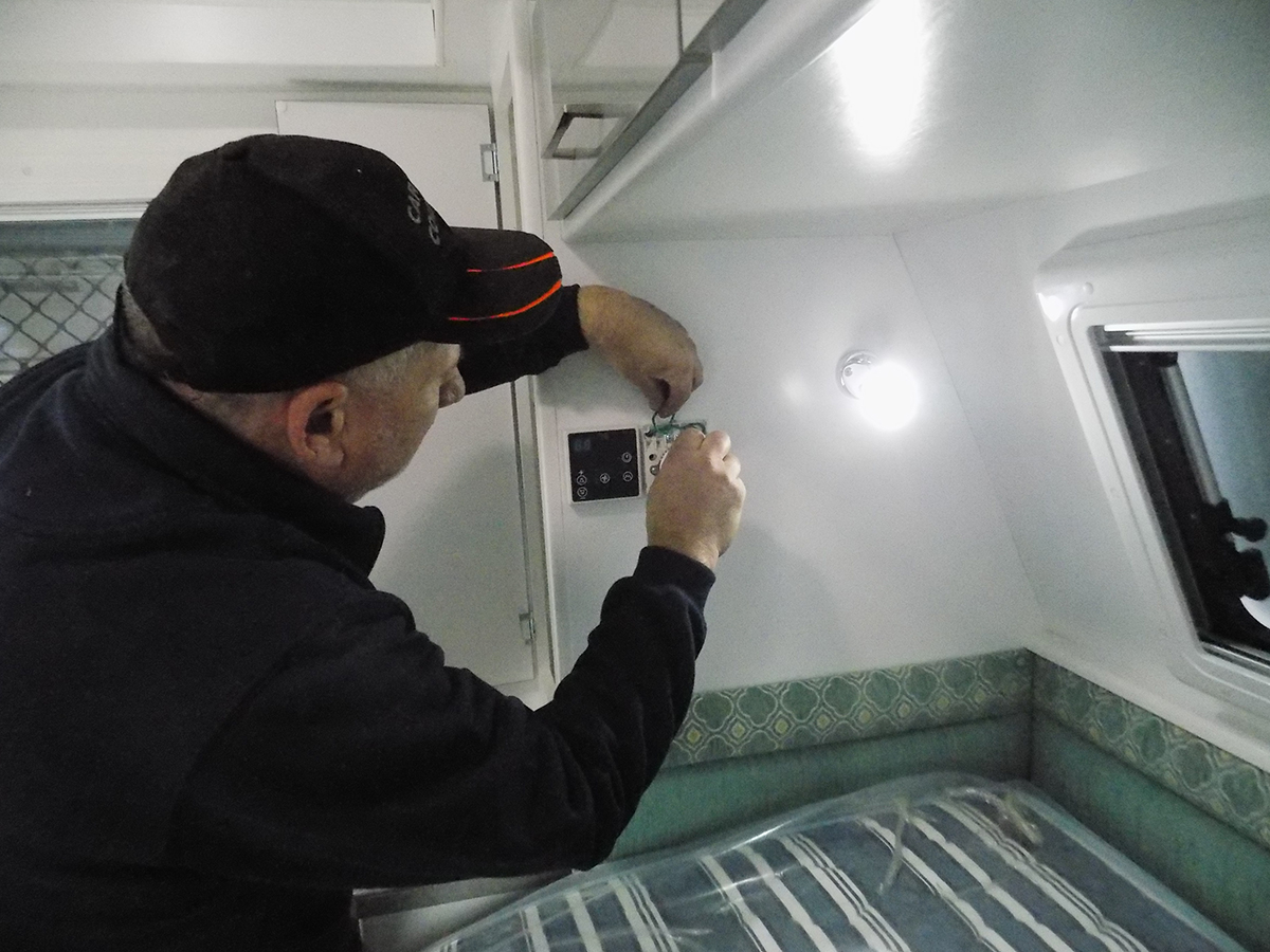 Mounting-the-on-off-switch-to-the-12V-floor heater-in-RV