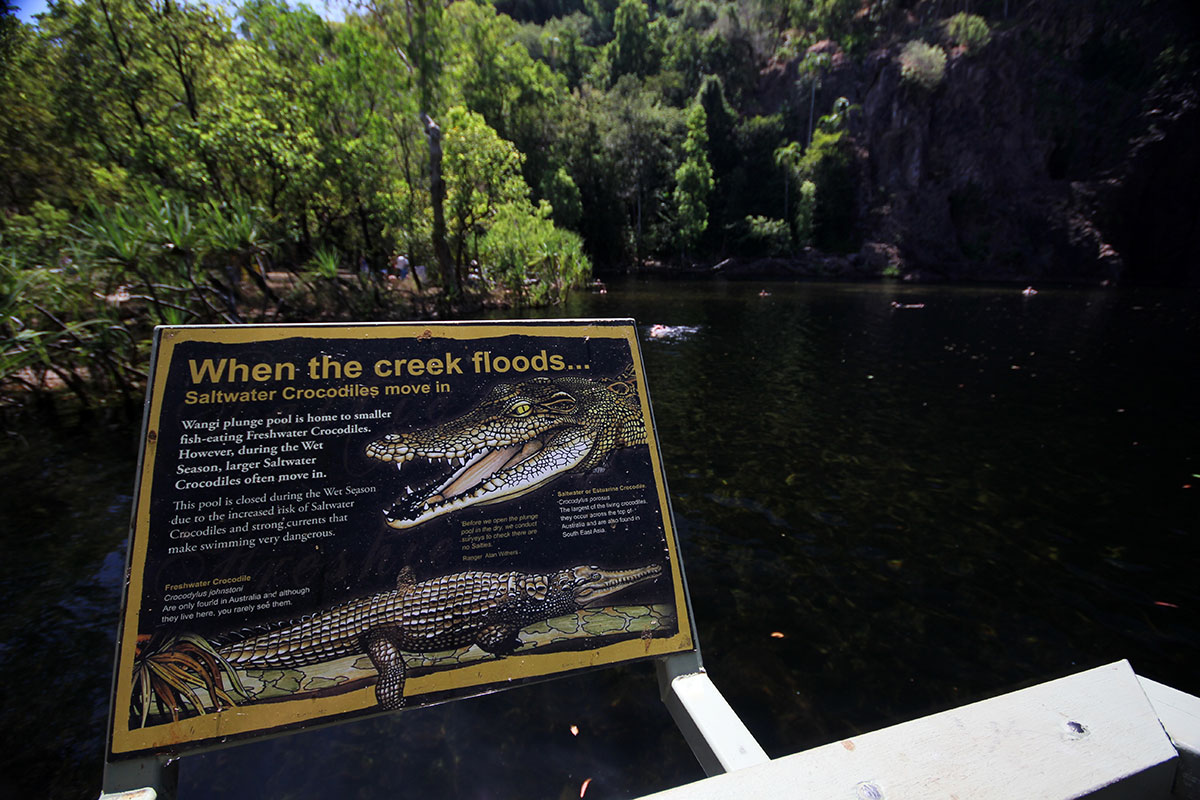 Saltwater-crocodiles-sign-at-Wangi-Falls